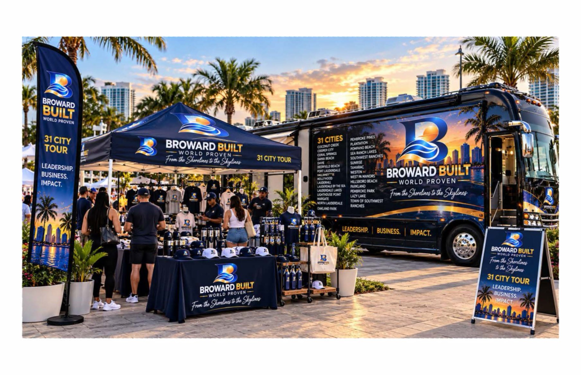 Broward Built Tour — Event Setup and Merchandise